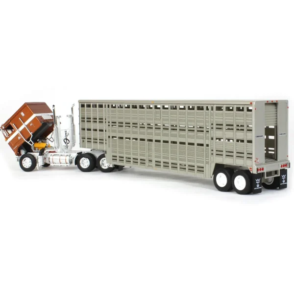 Manufacturer_DCP by First Gear Agricultural Trucks<1/64 Brown Kenworth K100 COE Flattop with 45ft Wilson Vintage Livestock Trailer, DCP by First Gear