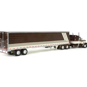 Manufacturer_DCP by First Gear Box Trucks & Trailers<1/64 Brown/Cream Peterbilt 389 63in Mid-Roof Sleeper w/ 53ft Utility Trailer, DCP by First Gear