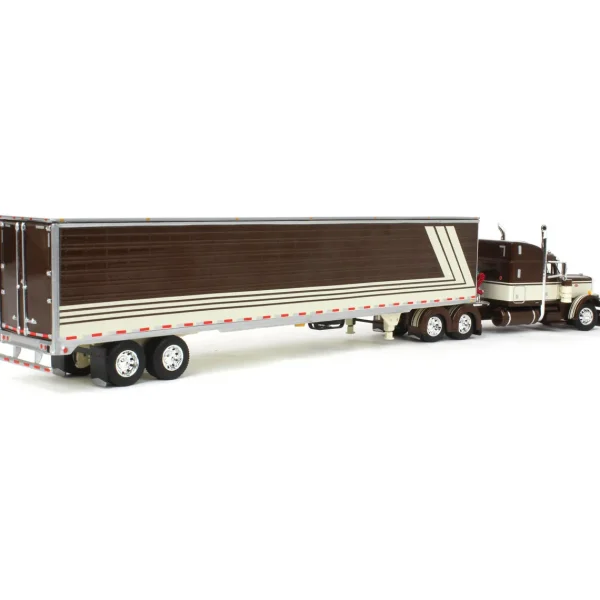 Manufacturer_DCP by First Gear Box Trucks & Trailers<1/64 Brown/Cream Peterbilt 389 63in Mid-Roof Sleeper w/ 53ft Utility Trailer, DCP by First Gear