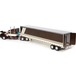 Manufacturer_DCP by First Gear Box Trucks & Trailers<1/64 Brown/Cream Peterbilt 389 63in Mid-Roof Sleeper w/ 53ft Utility Trailer, DCP by First Gear