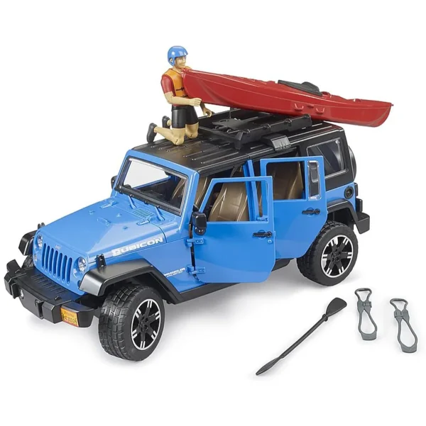 Manufacturer_Bruder Toys Cars & Suvs<1/16 Bruder Jeep Wrangler Rubicon Unlimited with Kayak and Kayaker