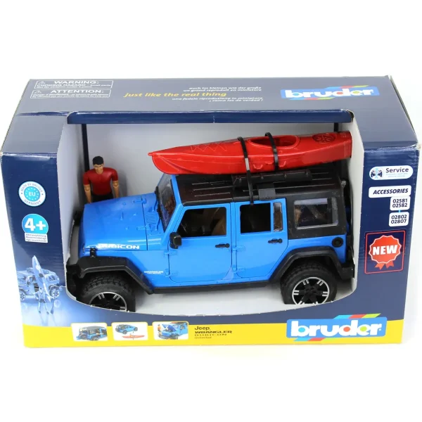 Manufacturer_Bruder Toys Cars & Suvs<1/16 Bruder Jeep Wrangler Rubicon Unlimited with Kayak and Kayaker