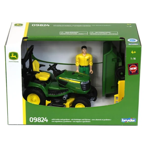 Manufacturer_Bruder Toys Lawn & Garden<1/16 Bruder John Deere X949 Lawn Tractor with Trailer and Gardener