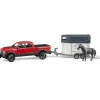 Manufacturer_Bruder Toys Pickup Trucks<1/16 Bruder RAM 2500 Power Pick Up with Horse Trailer and 1 Horse