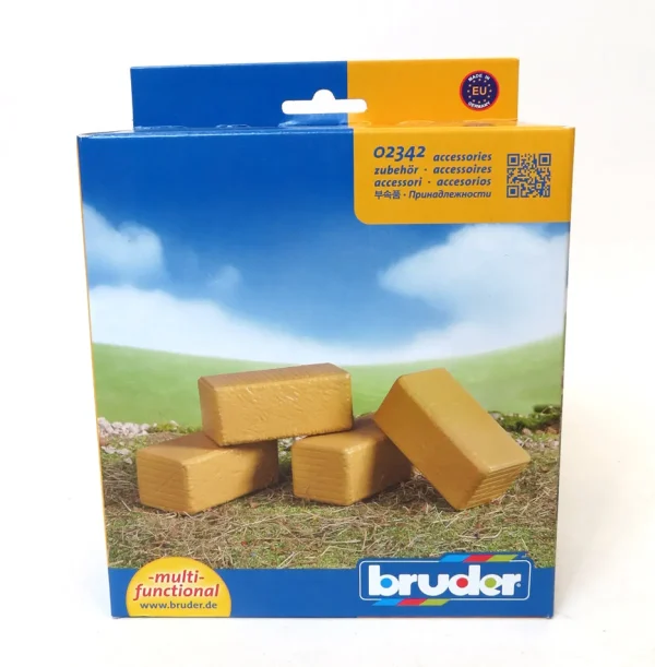 Manufacturer_Bruder Toys Wooden Barns & Large Accessories<1/16 Bruder Rectangular Hay Bales Rectangular 4 Pack