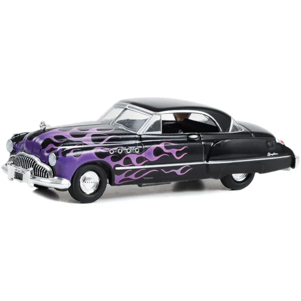 Manufacturer_Greenlight Collectibles Cars & Suvs<1/64 1949 Buick Roadmaster Hardtop, Black with Flames, Hobby Exclusive