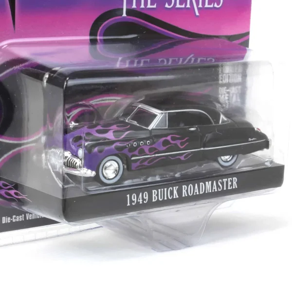 Manufacturer_Greenlight Collectibles Cars & Suvs<1/64 1949 Buick Roadmaster Hardtop, Black with Flames, Hobby Exclusive