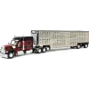 Manufacturer_DCP by First Gear Agricultural Trucks<1/64 Burgundy & Black Kenworth W990 with Wilson Silverstar Livestock Trailer, DCP by First Gear