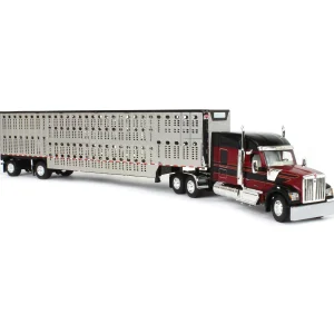 Manufacturer_DCP by First Gear Agricultural Trucks<1/64 Burgundy & Black Kenworth W990 with Wilson Silverstar Livestock Trailer, DCP by First Gear