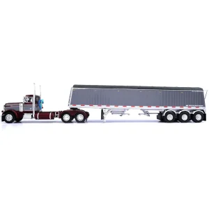 Manufacturer_DCP by First Gear Agricultural Trucks<1/64 Burgundy & Gray Peterbilt 379 Day Cab with Lode King Grain Trailer, DCP by First Gear