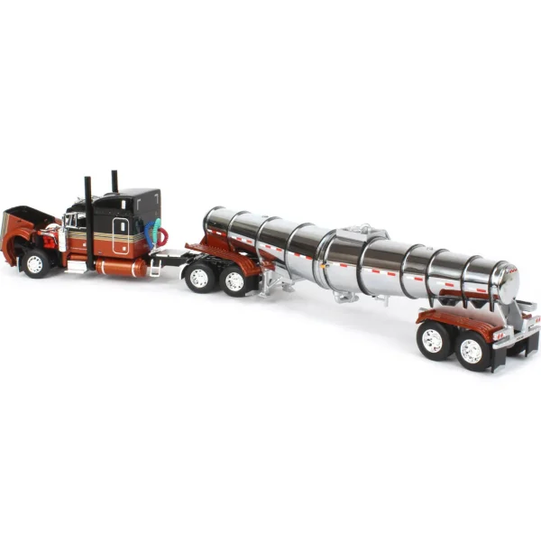 Manufacturer_DCP by First Gear Agricultural Trucks<1/64 Burnt Orange Peterbilt 379 w/ 63in Mid-Roof Sleeper & Polar Deep Drop Tanker, DCP by First Gear