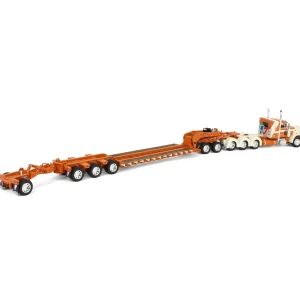 Manufacturer_DCP by First Gear Lowboys & Flatbeds<1/64 Burnt Orange/Cream Peterbilt 379 with Fontaine Magnitude Lowboy, Jeep & Stinger, DCP by First Gear