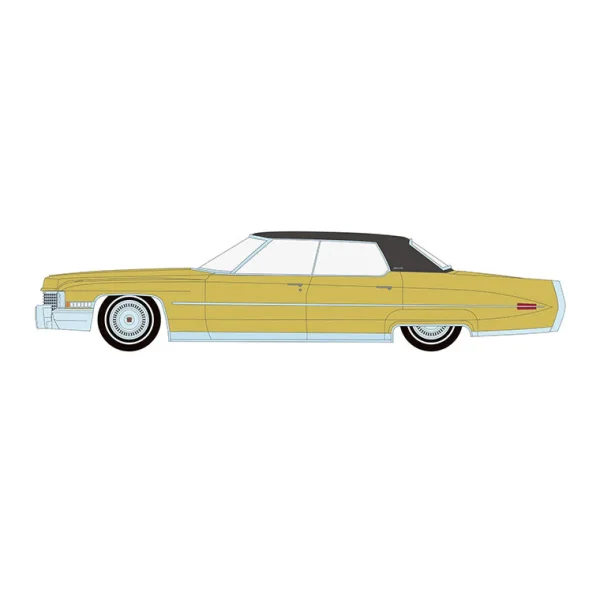 Manufacturer_Greenlight Collectibles Cars & Suvs<1/64 1971 Cadillac Sedan Deville Lowrider, Gold Metallic, California Lowriders Series 7