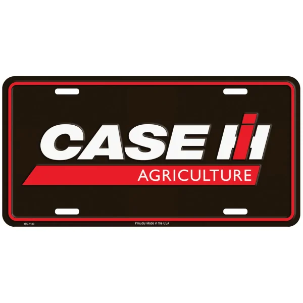 Outback Toys Tools & Auto<Case IH Agriculture 12in x 6in Black License Plate