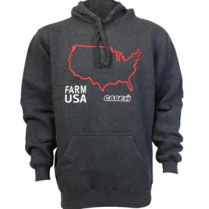 Outback Toys Case Ih & Ji Case<Case IH Farm USA Charcoal Grey Hooded Sweatshirt