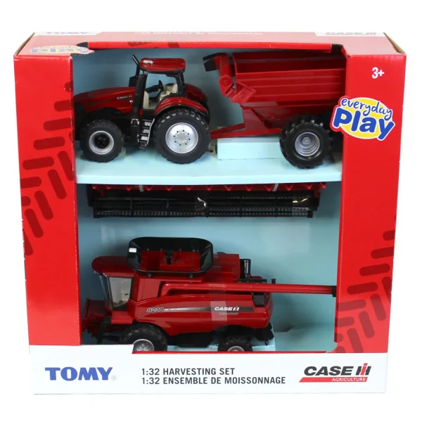 Manufacturer_ERTL Combines & Harvesters<1/32 Case IH Harvesting Set with AFS Connect Magnum 380, Grain Cart & 8230 Combine w/ 2 Heads