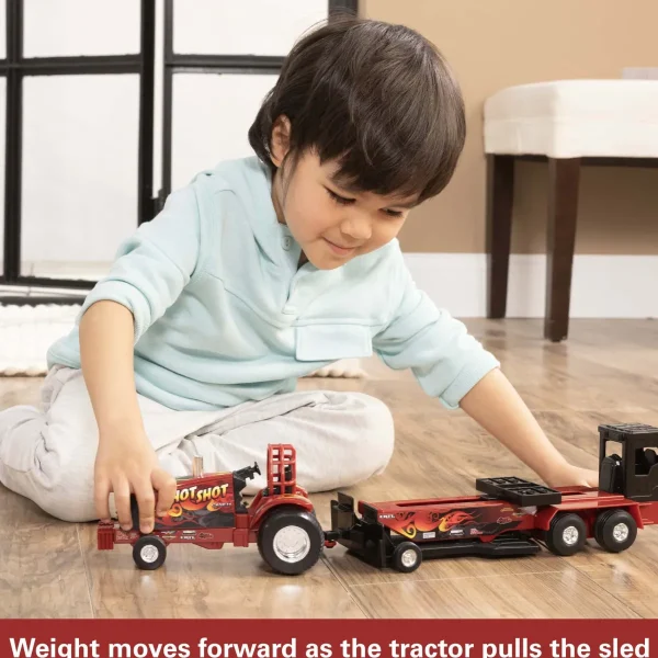 Manufacturer_ERTL Pulling Tractors<1/32 Case IH "Hot Shot" Pullback Pulling Tractor with Sled