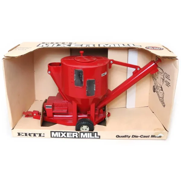 Manufacturer_ERTL Implements<1/16 Case IH Red Die-cast Mixer Mill with Working Augers, Made in the USA