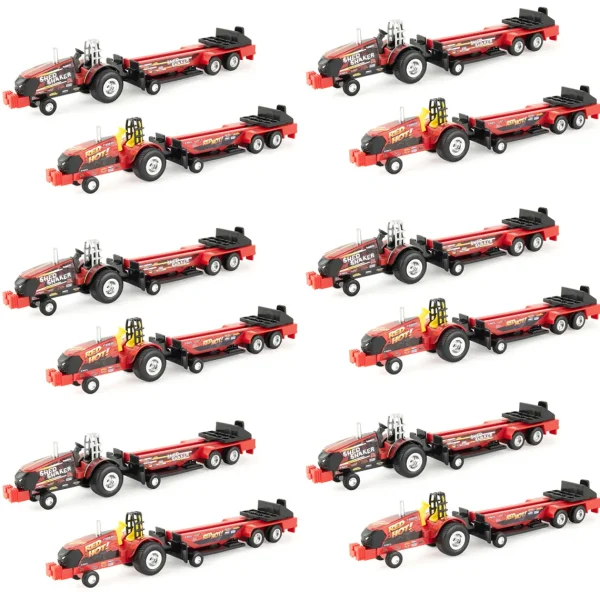 Manufacturer_ERTL Pulling Tractors<Case of 12 ~ 1/64 Case IH "Shed Shaker" & "Red Hot!" Pulling Tractors with Sleds