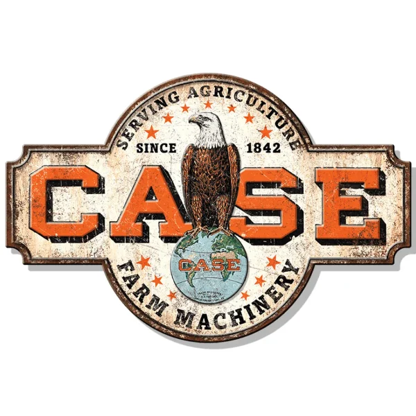 Outback Toys Branded Signs<Case Old Abe Farm Machinery Embossed 22.5" x 15" Tin Sign