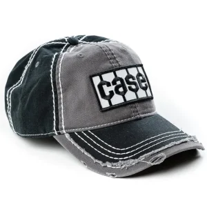 Outback Toys Case Ih & Ji Case<CASE Tire Tread Logo Gray & Black Distressed Hat
