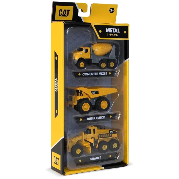 Outback Toys Excavators | Loaders<CAT Construction Metal Vehicle 3 Pack with Concrete Mixer, Dump Truck & Grader