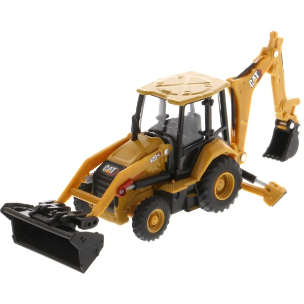 Manufacturer_Diecast Masters Loaders<1/64 Caterpillar 420 XE Backhoe Loader with Auger, Forks, Handling Arm & Hammer