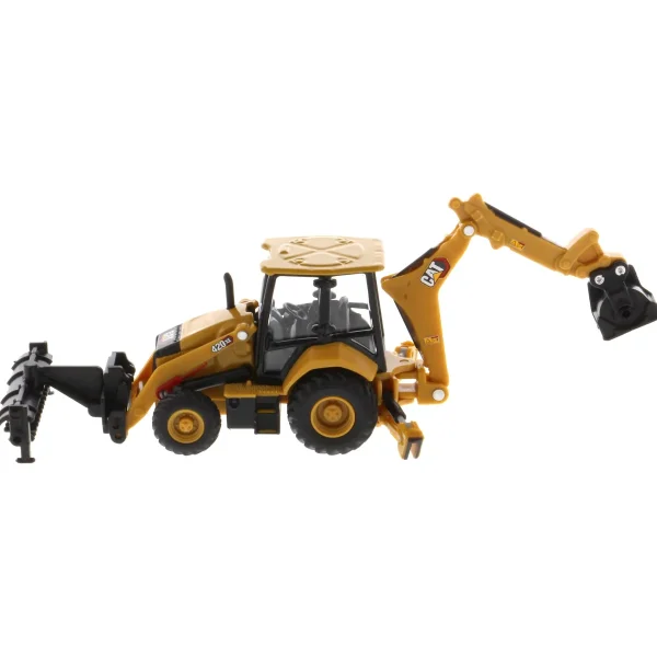 Manufacturer_Diecast Masters Loaders<1/64 Caterpillar 420 XE Backhoe Loader with Auger, Forks, Handling Arm & Hammer