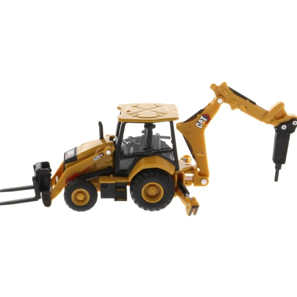 Manufacturer_Diecast Masters Loaders<1/64 Caterpillar 420 XE Backhoe Loader with Auger, Forks, Handling Arm & Hammer