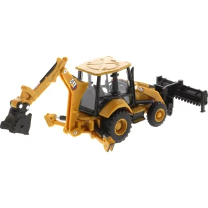 Manufacturer_Diecast Masters Loaders<1/64 Caterpillar 420 XE Backhoe Loader with Auger, Forks, Handling Arm & Hammer