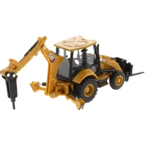 Manufacturer_Diecast Masters Loaders<1/64 Caterpillar 420 XE Backhoe Loader with Auger, Forks, Handling Arm & Hammer