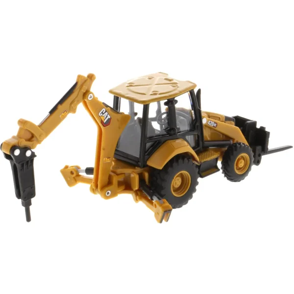 Manufacturer_Diecast Masters Loaders<1/64 Caterpillar 420 XE Backhoe Loader with Auger, Forks, Handling Arm & Hammer