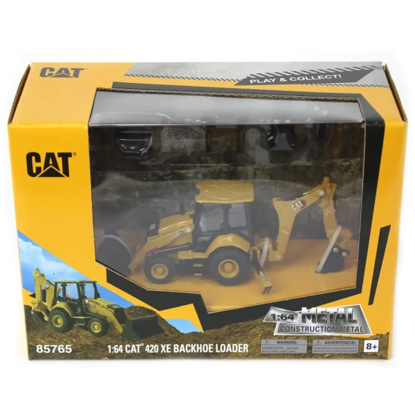 Manufacturer_Diecast Masters Loaders<1/64 Caterpillar 420 XE Backhoe Loader with Auger, Forks, Handling Arm & Hammer
