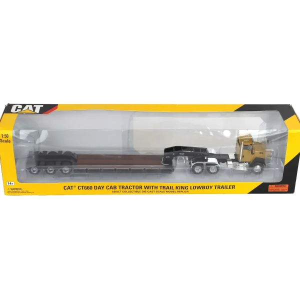 Manufacturer_Other Lowboys & Flatbeds<1/50 Caterpillar CT660 Highway Truck with Trial King Lowboy Trailer