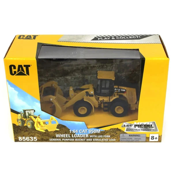 Manufacturer_Diecast Masters Loaders<1/64 Caterpillar 950M Wheel Loader w/ Log Fork, Bucket & 2 Log Poles