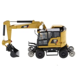 Manufacturer_Diecast Masters Excavators<1/87 Caterpillar M323F Railroad Wheeled Excavator, CAT Yellow Version with 3 Tools