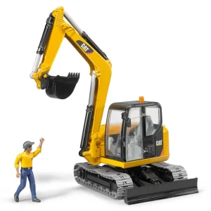Manufacturer_Bruder Toys Excavators<1/16 Caterpillar Mini Excavator w/ Construction Worker by Bruder