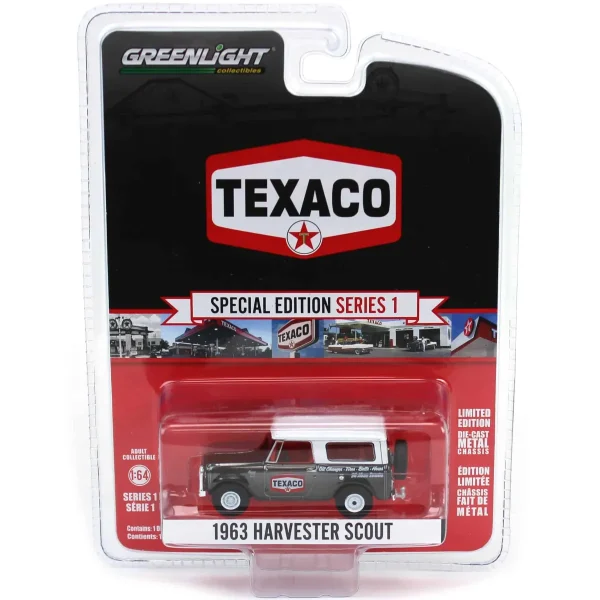 Manufacturer_Greenlight Collectibles Cars & Suvs<Charcoal Chrome Super Chase ~ 1/64 1963 Harvester Scout, Texaco Special Edition Series 1