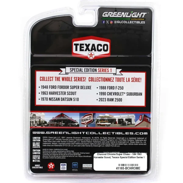 Manufacturer_Greenlight Collectibles Cars & Suvs<Charcoal Chrome Super Chase ~ 1/64 1963 Harvester Scout, Texaco Special Edition Series 1