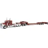 Manufacturer_DCP by First Gear Lowboys & Flatbeds<1/64 Cherry Red/White Peterbilt 379 with Fontaine Magnitude Lowboy, Jeep & Stinger, DCP by First Gear