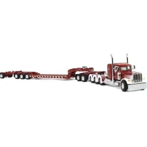 Manufacturer_DCP by First Gear Lowboys & Flatbeds<1/64 Cherry Red/White Peterbilt 379 with Fontaine Magnitude Lowboy, Jeep & Stinger, DCP by First Gear
