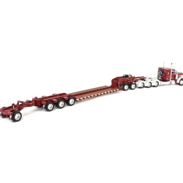 Manufacturer_DCP by First Gear Lowboys & Flatbeds<1/64 Cherry Red/White Peterbilt 379 with Fontaine Magnitude Lowboy, Jeep & Stinger, DCP by First Gear