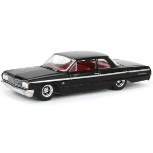 Manufacturer_Greenlight Collectibles Cars & Suvs<1/64 1964 Chevrolet Biscayne, Black with Red Interior, California Lowriders Series 4
