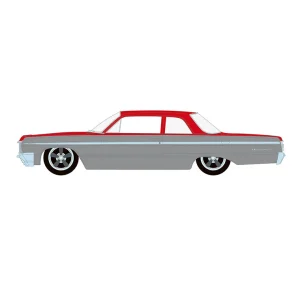 Manufacturer_Greenlight Collectibles Cars & Suvs<1/64 1964 Chevrolet Biscayne Lowrider, Silver Metallic & Red Two-Tone, California Lowriders Series 7