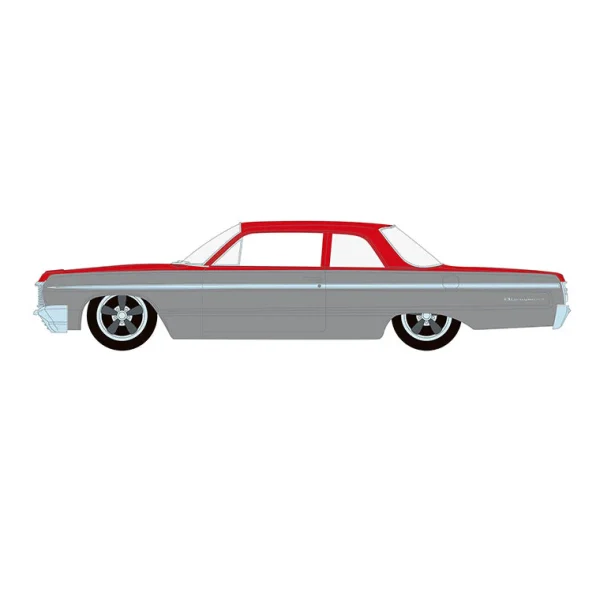 Manufacturer_Greenlight Collectibles Cars & Suvs<1/64 1964 Chevrolet Biscayne Lowrider, Silver Metallic & Red Two-Tone, California Lowriders Series 7