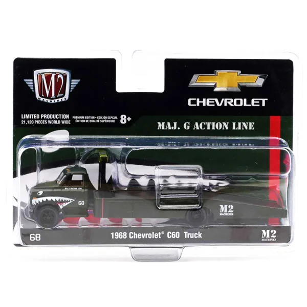 Outback Toys Tow & Straight Trucks<1/64 1968 Chevrolet C60 Ramp Truck, Maj. G Action Line, M2 Machines Hobby Exclusive