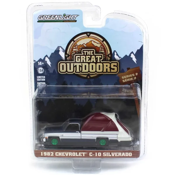 Manufacturer_Greenlight Collectibles Pickup Trucks<1/64 1982 Chevrolet C-10 Silverado with Truck Bed Tent, Great Outdoors Series 2--CHASE UNIT