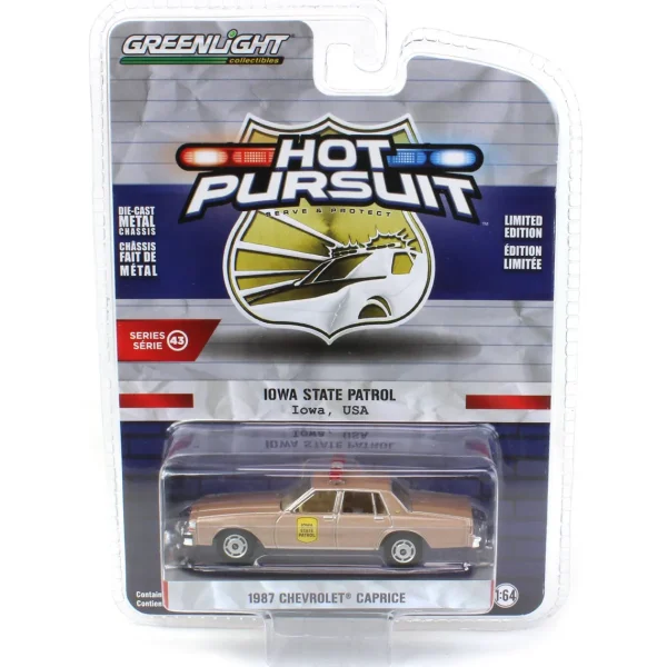 Outback Toys Emergency Vehicles<1/64 1987 Chevrolet Caprice, Iowa State patrol Hot Pursuit 43