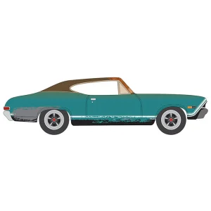 Manufacturer_Johnny Lightning Cars & Suvs<1/64 1968 Chevrolet Chevelle, Tripoli Turquoise, Johnny Lightning Project in Progress