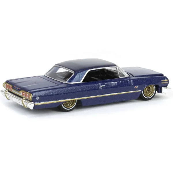 Manufacturer_Greenlight Collectibles Cars & Suvs<1/64 1963 Chevrolet Impala, Dark Blue & Gold, California Lowriders Series 5
